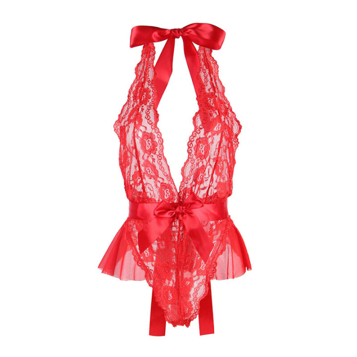 Subblime - 953980 Sexy Body Mit Rüschen + Gürtel Rot l/xl