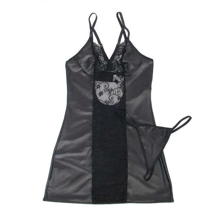 Subblime - 954161 Robe + String Cuir Noir s/m