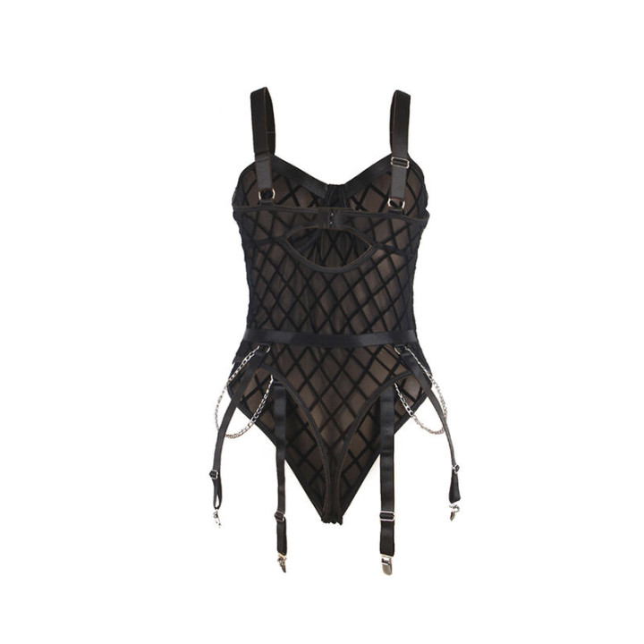 Subblime - 9542277 Body With Chains + Garter Belt Black l/xl