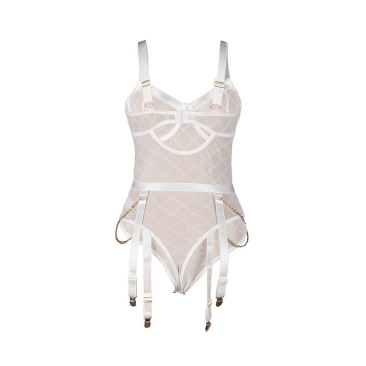 Subblime - 954291 Body Con Cadenas + Ligueros Blanco l/xl