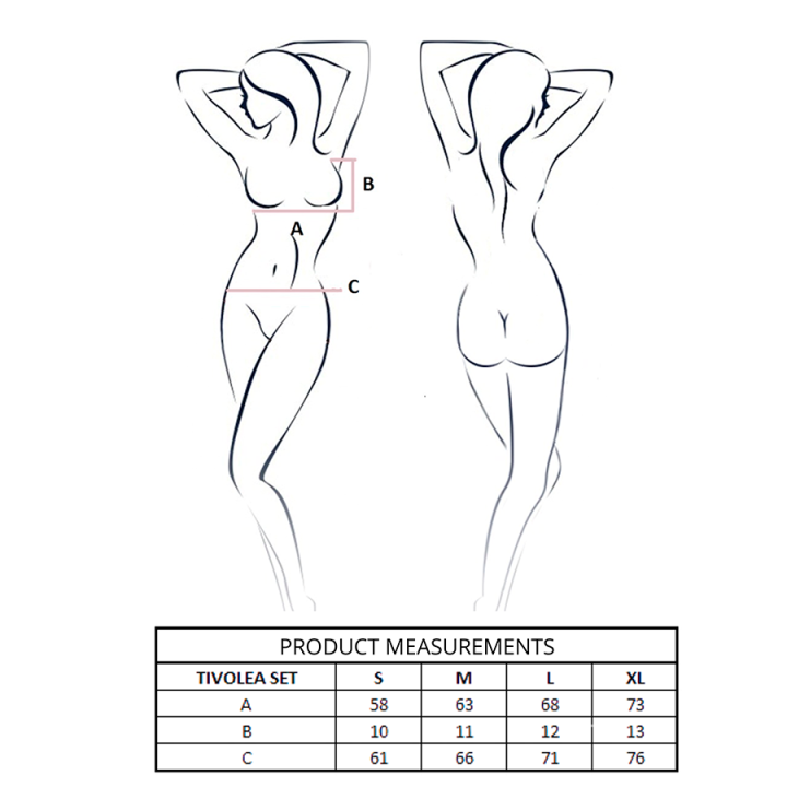 Passion - Tivolea Bra + Thong Set Black l/xl