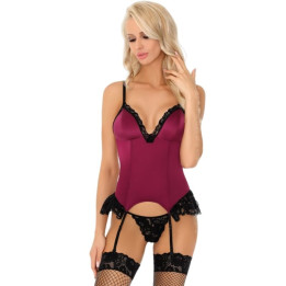 Livco Corsetti Fashion - Agrafena cf 90436 Corsetto + Perizoma Bordeaux s/m