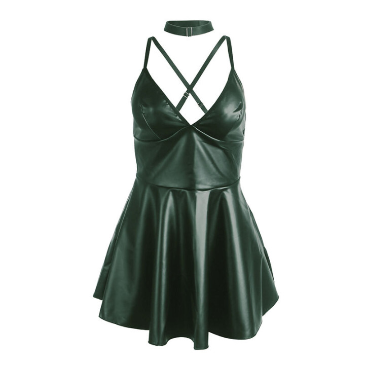 Subblime - 955434 Vestido Com Alças de Couro Verde s/m
