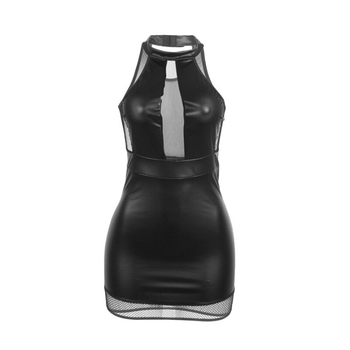 Subblime - 955472 Abito Con Scollo Alto e Trasparenze Nero s/m