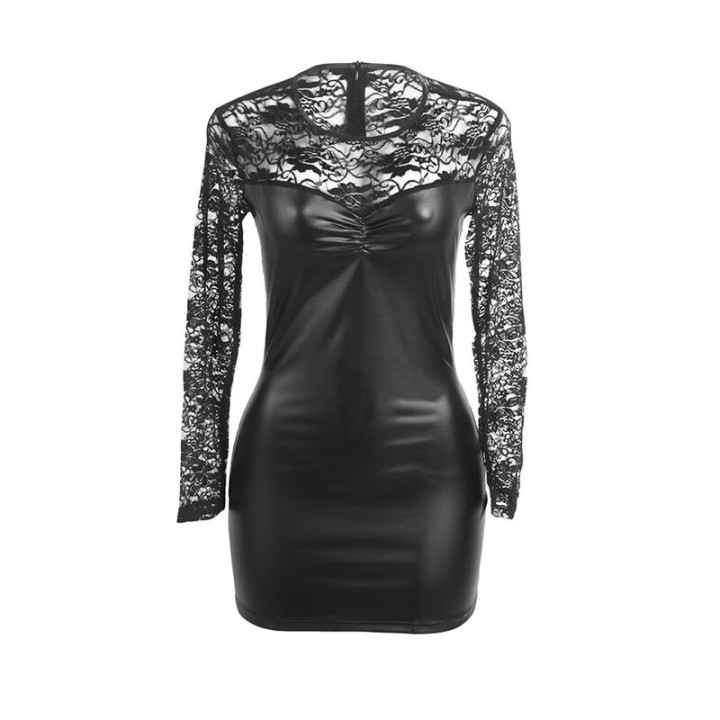 Subblime - 955595 Langarmkleid Mit Schwarzer Spitze s/m