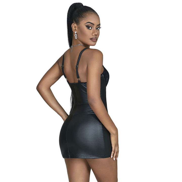 Subblime - 957568 Robe Zippée en Cuir Noir s/m