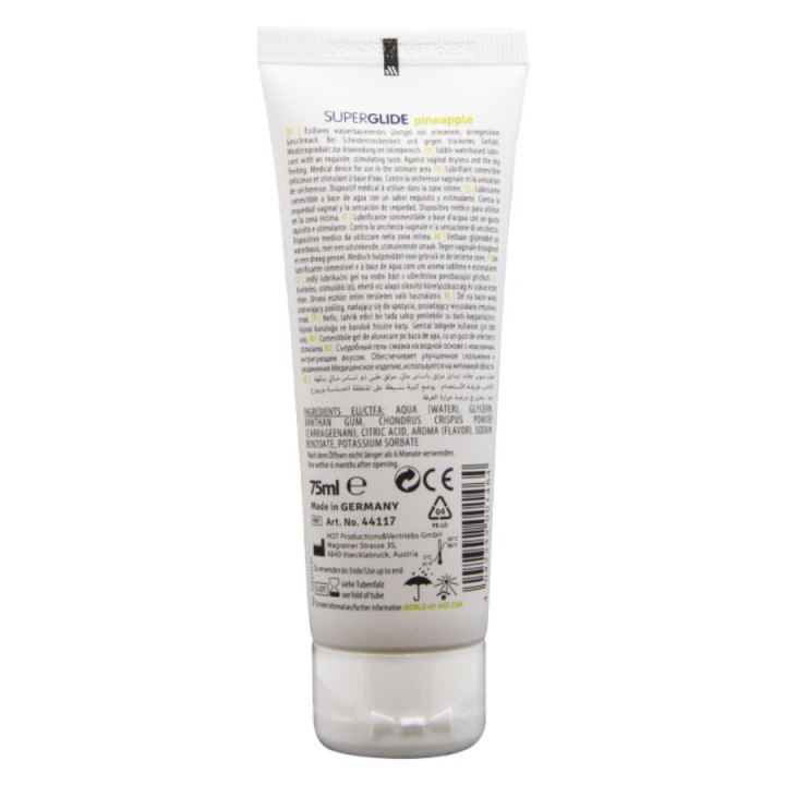 Hot - Superglide Essbarer Gleitmittel Auf Wasserbasis Ananas 75 ml