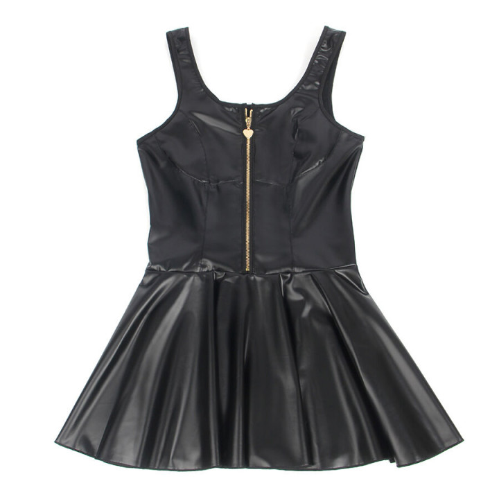 Subblime - 957667 Abito in Pelle Con Zip Cuore Nero s/m