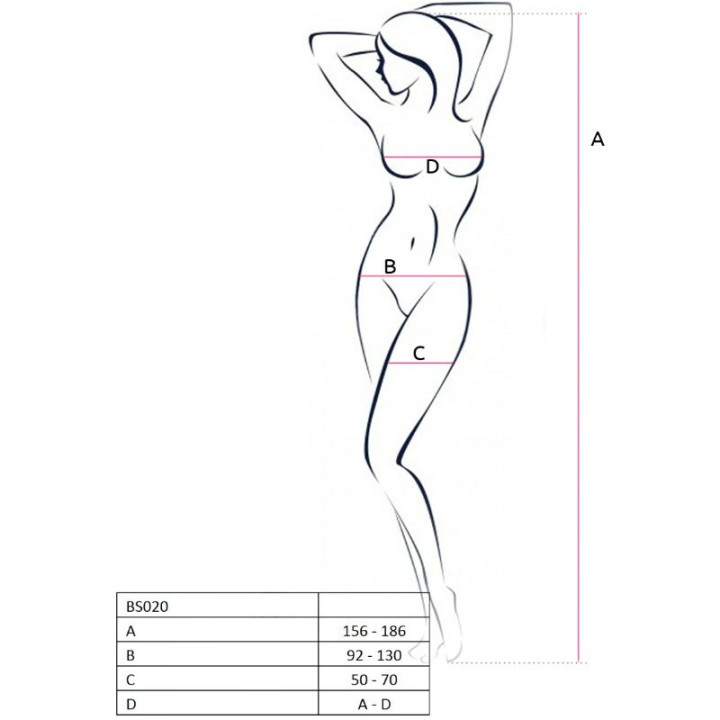 Passion - Woman Bs020 Bodystocking Schwarz Eine Grösse