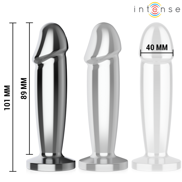 Intense - Anal Plug 10 Vibrations Metal Dildo With Remote Control m
