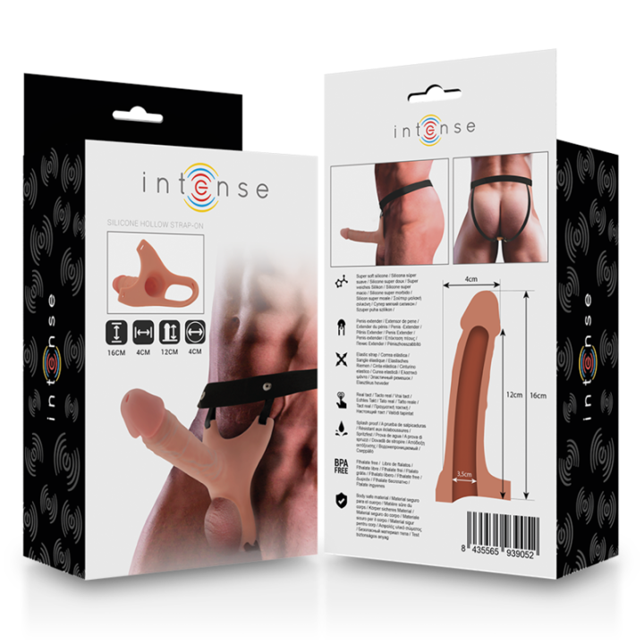 Intense - Hollow Harness With Silicone Dildo 16 x 3.5 cm
