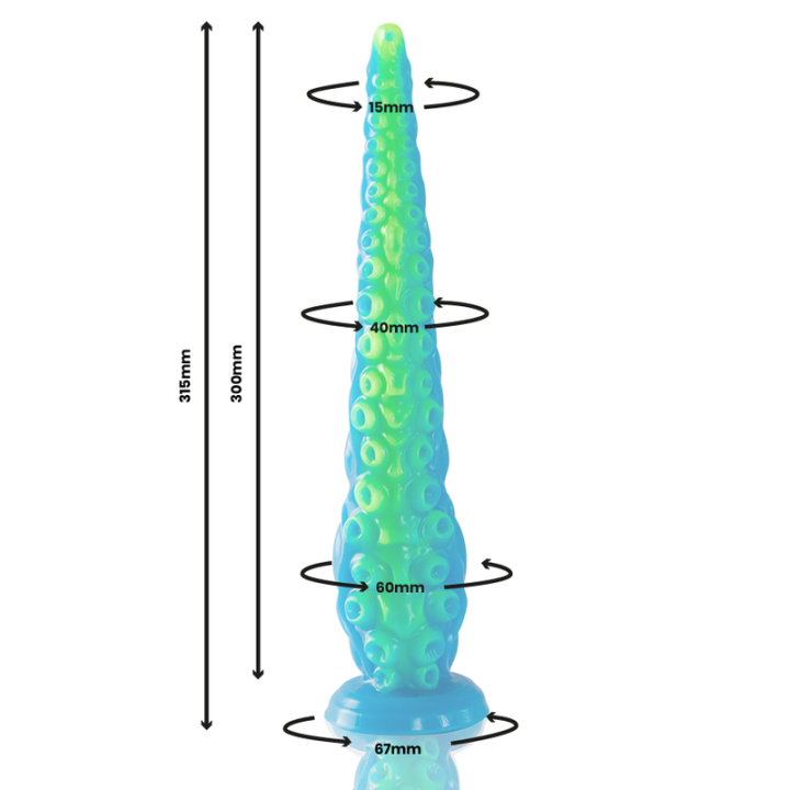 Epic - Scylla Fluoreszierender Dünner Tentakel-Dildo, Grosse Grösse