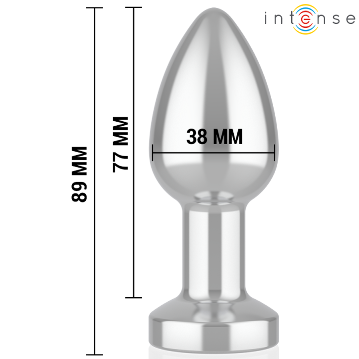 Intense - Plug Anale Vibrante in Metallo Con Luci Led e Telecomando - Taglia m