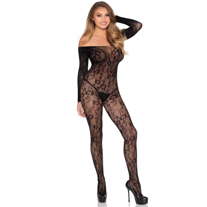 Leg Avenue - 89366 Spitzen-Dessous-Bodystocking, Schwarz - Einheitsgrösse