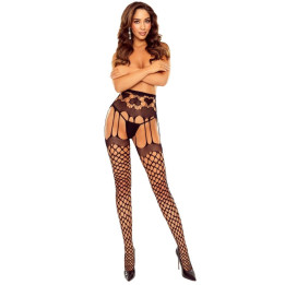 Passion - S031 Collants Résille Noirs Taille Unique