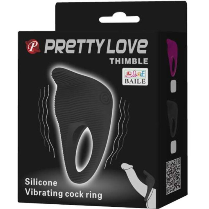 Pretty Love - Thimble Anel Vibrador Preto