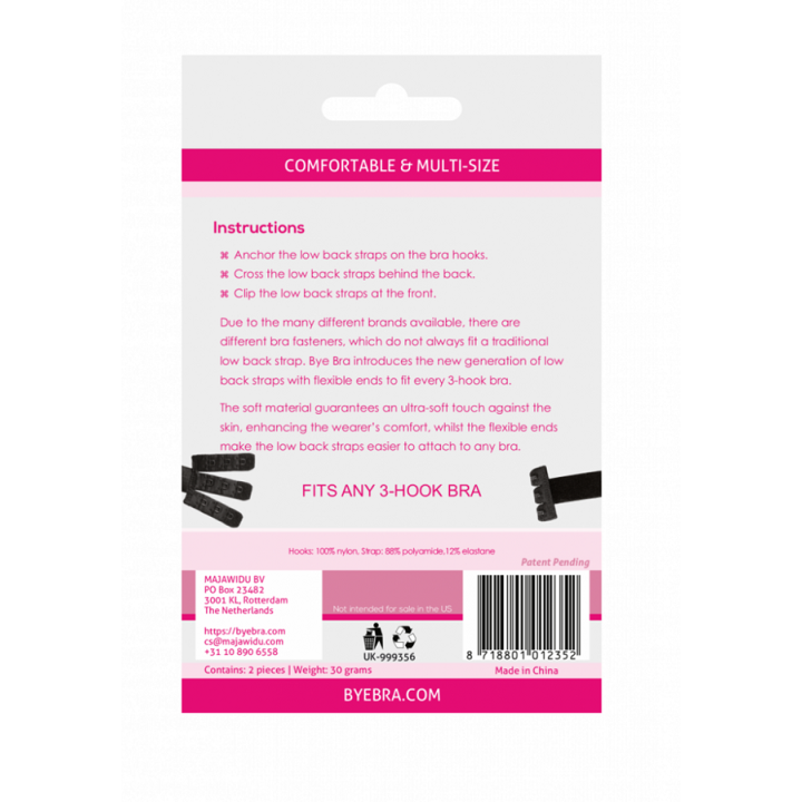 Bye-Bra - Open Back Bra Adapter Black & White