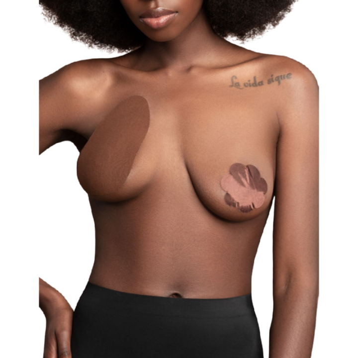 Bye-Bra - Breasts Enhancer + 3 Pairs of Satin Brown Cup d/f