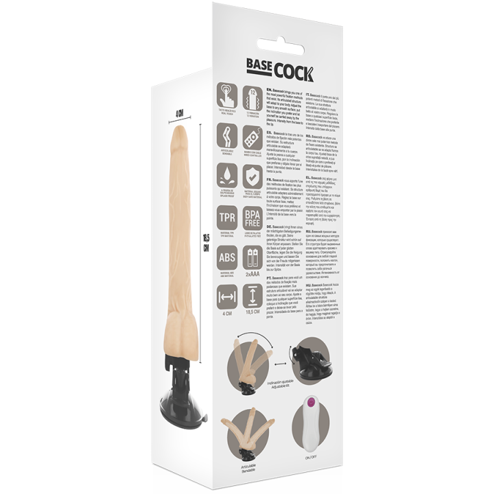 Basecock - Realistic Articulable Remote Control Flesh 18.5 cm -o- 4 cm