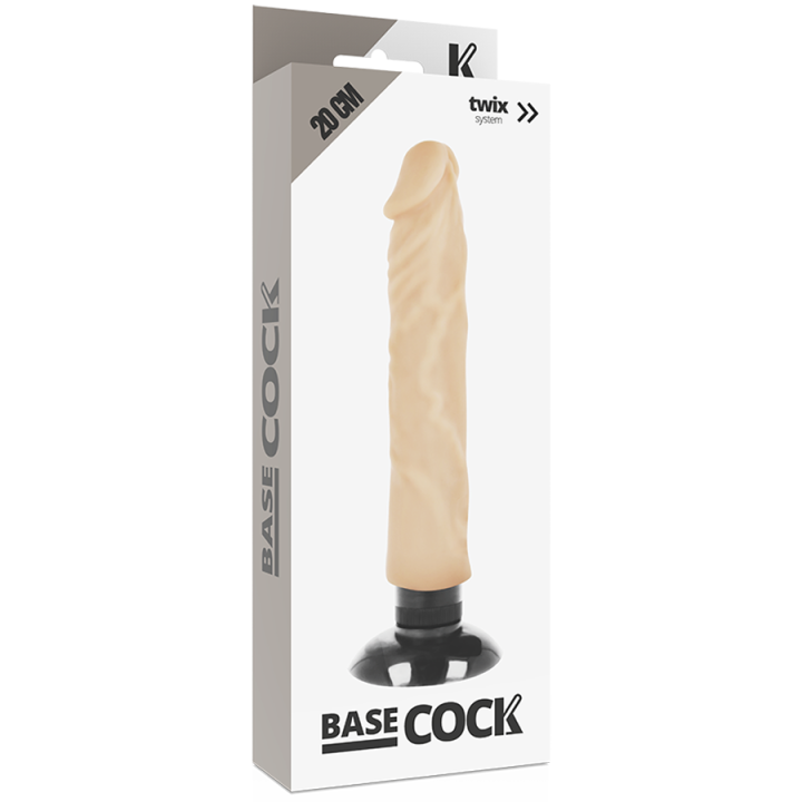 Basecock - Realistic Vibrator 2-1 Flesh 20 cm -o- 4 cm