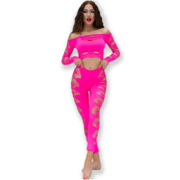 Chilirose - cr 4632 Top e Pantalone Fucsia s/l