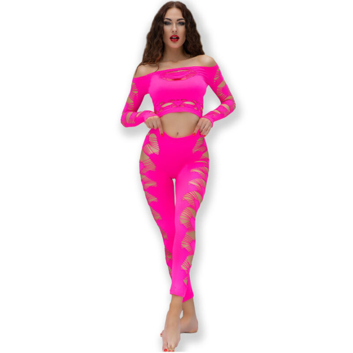 Chilirose - cr 4632 Top e Pantalone Fucsia s/l