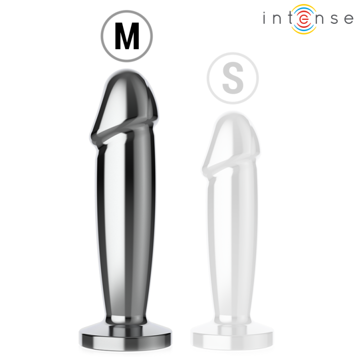 Intense - Anal Plug 10 Vibrazioni Dildo Metallo Con Telecomando m
