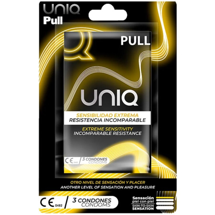 Uniq - Pull Latex Free Condoms With Strips 3 Units