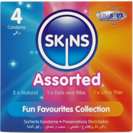 Skins - Pack de 4 Préservatifs Premium Assortis