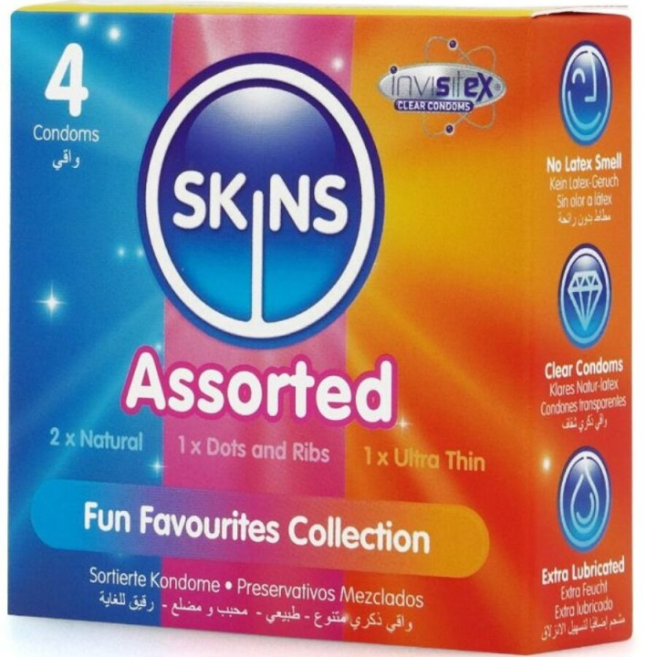 Skins - Sortierte Premium-Kondome, 4er-Pack