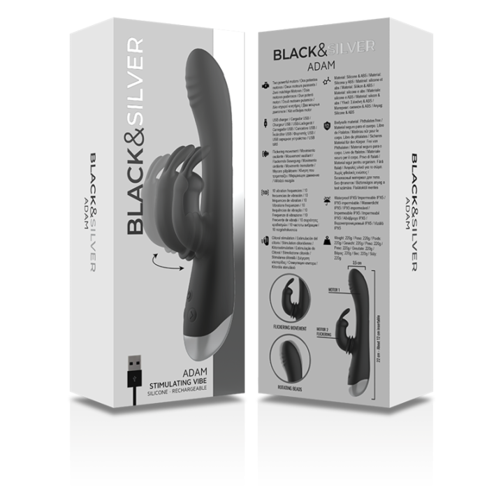 Black&Silver - dj. Akumulator Silikonowy Krolika Adam Czarny