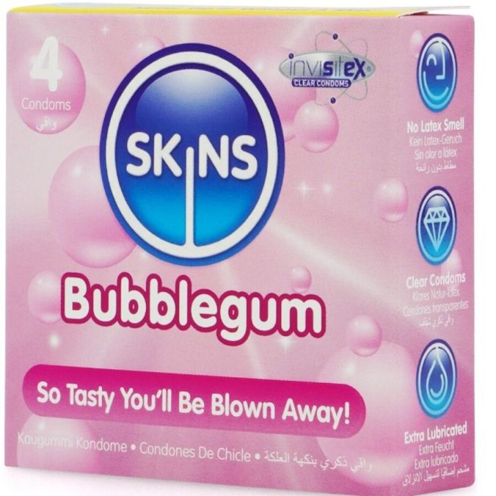 Skins - Bubblegum Premium Condoms Pack 4