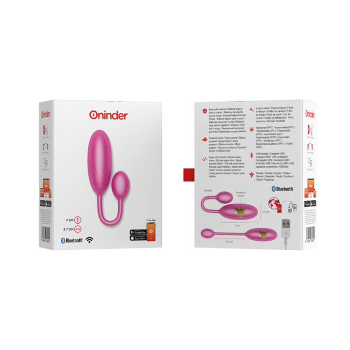 Oninder - Denver Vibrationsei Rosa 7 x 2,7 cm Kostenlose App