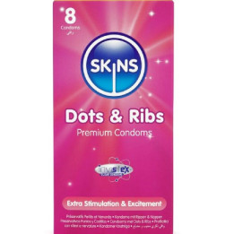 Skins - Dots & Ribs Premium-Kondome Packung 8