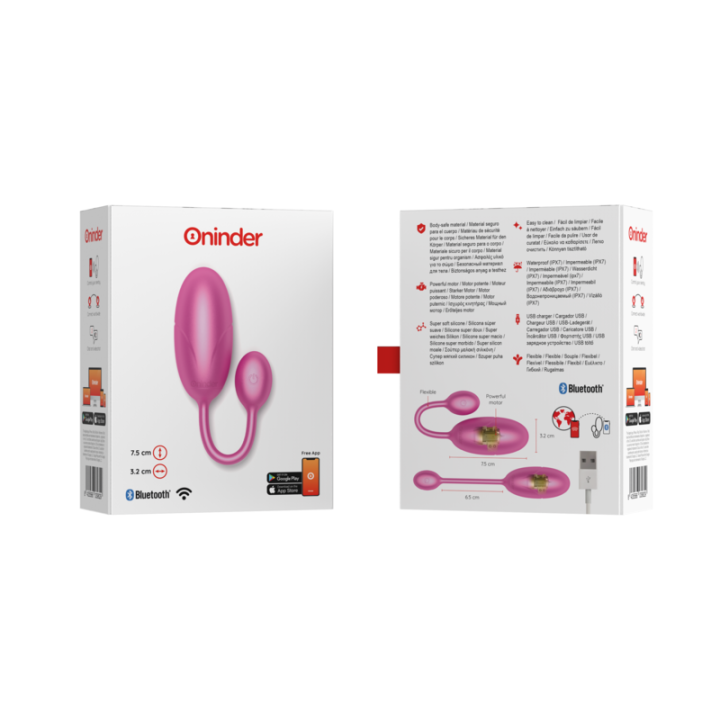 Oninder - Oeuf Vibrant Tokyo Rose 7,5 x 3,2 cm Application Gratuite