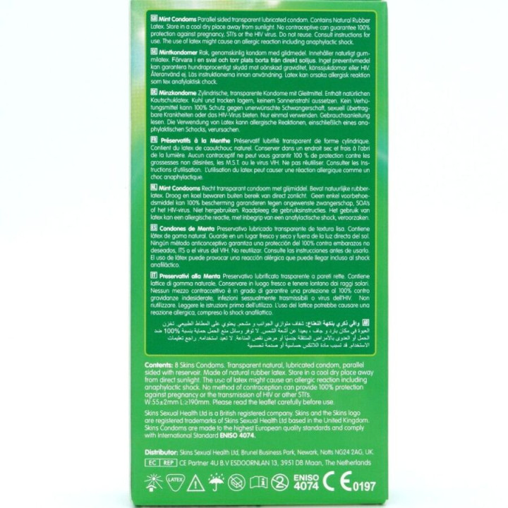 Skins - Mint Premium Kondome Packung 8