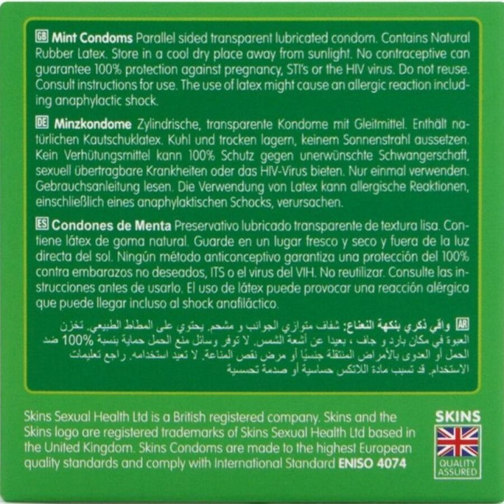 Skins - Mint Premium Condoms Pack 4