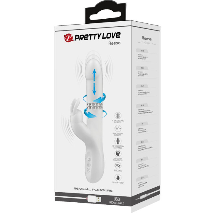 Pretty Love - Vibrateur Reese Avec Rotation Argentée