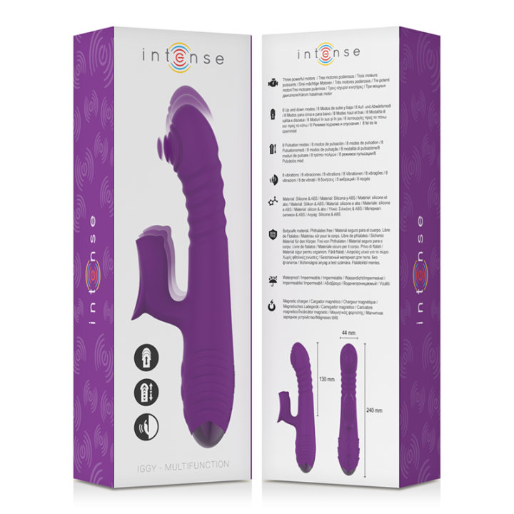 Intense - Iggy Multifunction Rechargeable Vibrator up & Down With Clitoral Stimulator Purple
