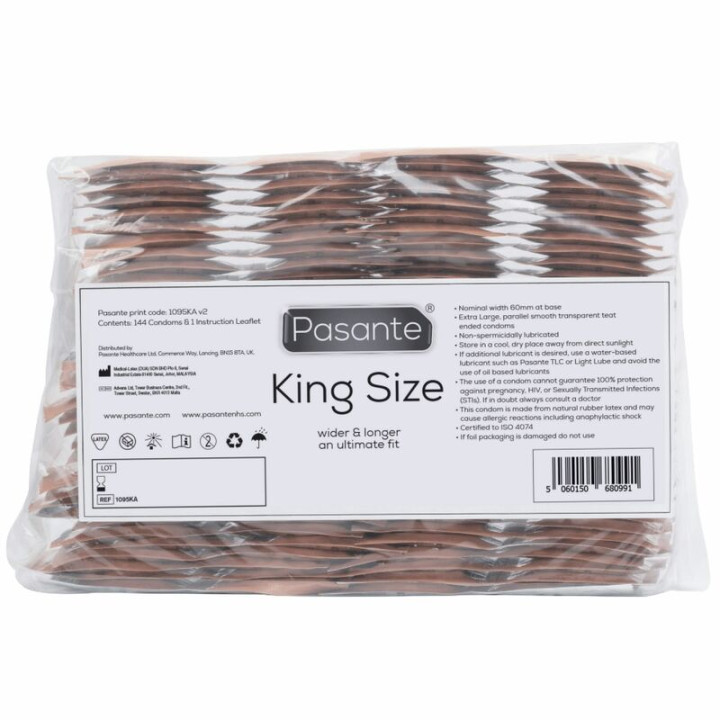 Pasante - Preservativos King ms Largos y Anchos Bolsa 144 Unidades