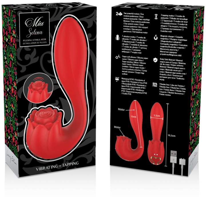 Mia - Selena Stimolatore Vibrante + Tapping Rosso