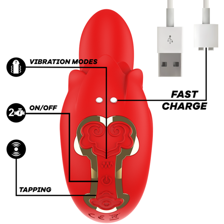 Mia - Selena Stimulateur Vibrant + Tapping Rouge