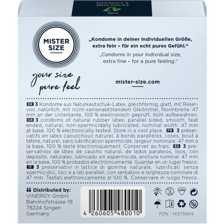 Mister Size - Condoms Size xs 47 mm (3 Units)