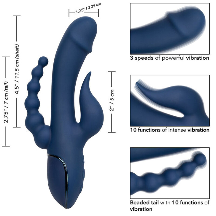 Calexotics - Vibratore Triplo Orgasmo Blu