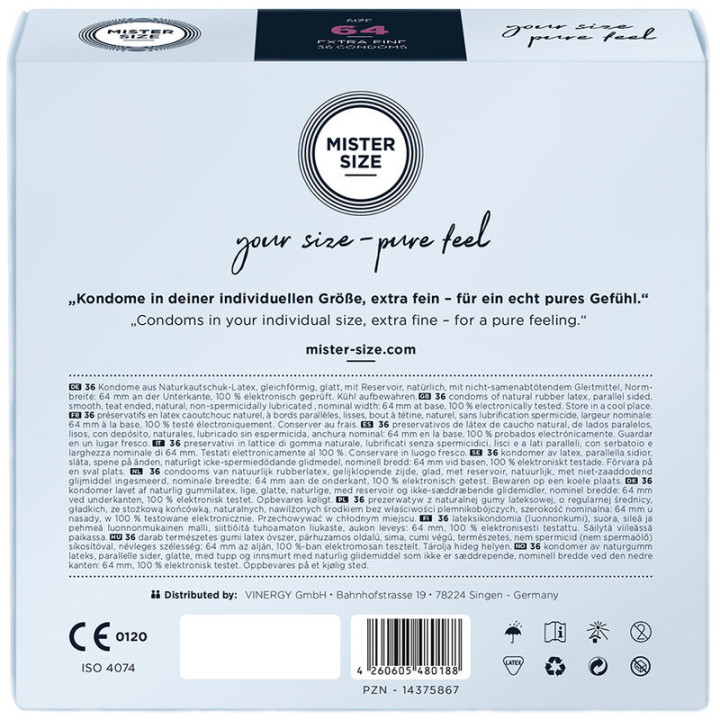 Mister Size - Préservatifs Taille Xxl 64 mm (36 Unités)