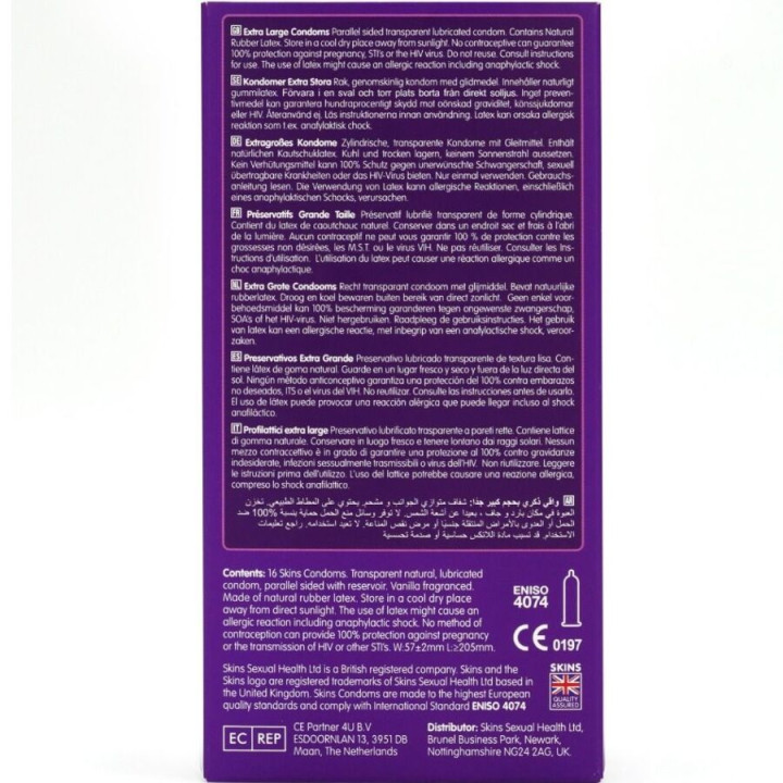 Skins - Extra Grosse Premium-Kondome Packung 16