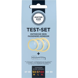 Mister Size - Kit de Test : 3 Préservatifs de Tailles Différentes + Mélange à Points