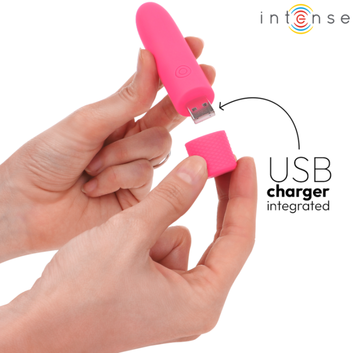 Intense - Symone Bullet Vibrant Rechargeable Usb 8 Vibrations Rose 10 x 2,2 cm