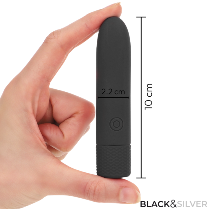 Black & Silver - Geri Usb Rechargeable Vibrating Bullet 8 Vibrations Black 10 x 2.2 cm