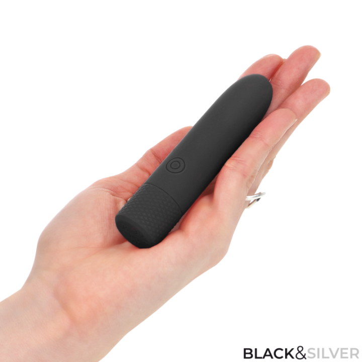 Black & Silver - Geri Usb Rechargeable Vibrating Bullet 8 Vibrations Black 10 x 2.2 cm
